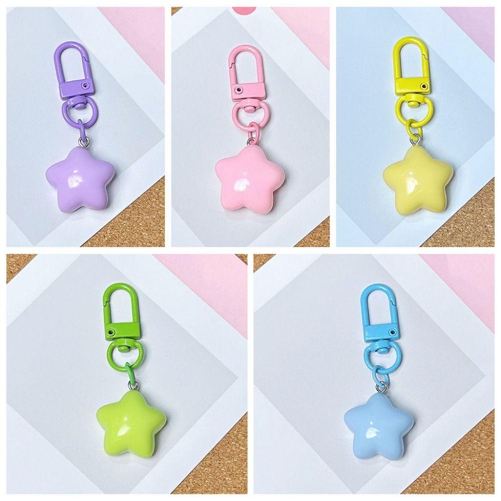 5pcs Resin Friendship Stars Keychain Pentagram Backpack Pendant  Home Decoration