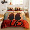 Cat Duvet Cover Set Digital Different Color Cartoon Cute Cat Bedding Set Bedclothes Double Queen King Size Polyester Qulit Cover