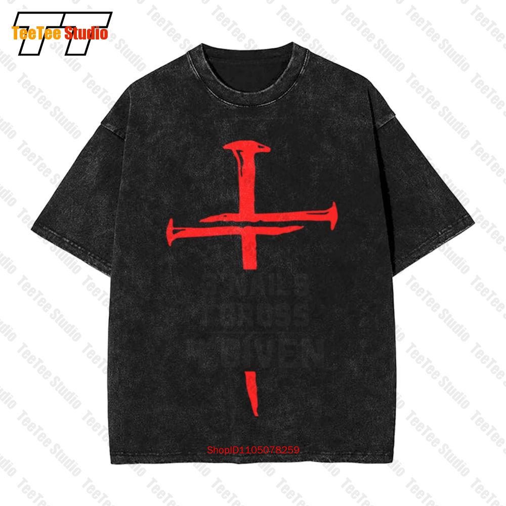 Jesus Nails Plus Cross Given Religious Christianitys Vintage Oversized TShirt OESP S