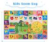 Beige Educational ABC Play Rug, Washable Non-Slip Learning Mat with Animals Shapes, Fun Playroom Carpet for Kids Toddlers