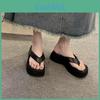 Summer Thicksoled Flip Flops For Women With Pu Upper And Rubber Sole For Casual Beach Wear