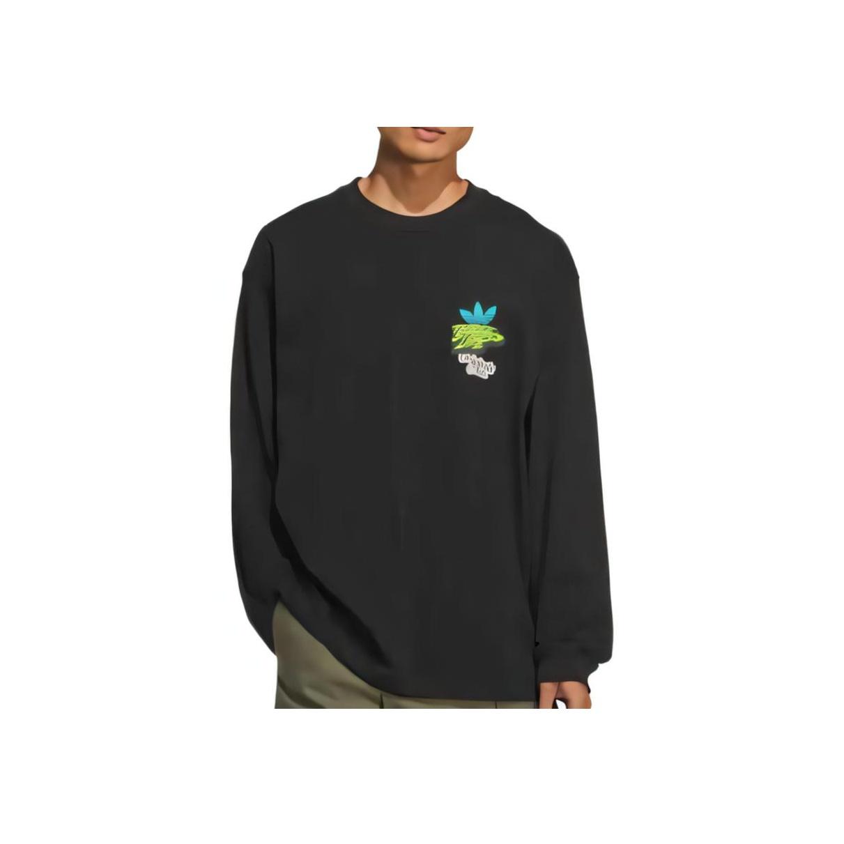 adidas Originals Men s Graphic Long Sleeve T-Shirt Black JL7499 L