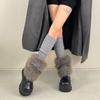 Knitted Furry Leg Warmers Foot Cover Long Stockings Fashion Plush Leg Coverings  Accessories