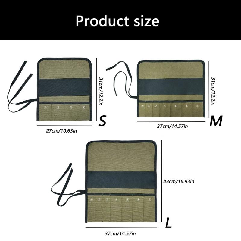 Sturdy Water resistant Tool Organizer Roll Up Pouch Foldable for Portable Storage Featuring Multiple Pockets Quick Access