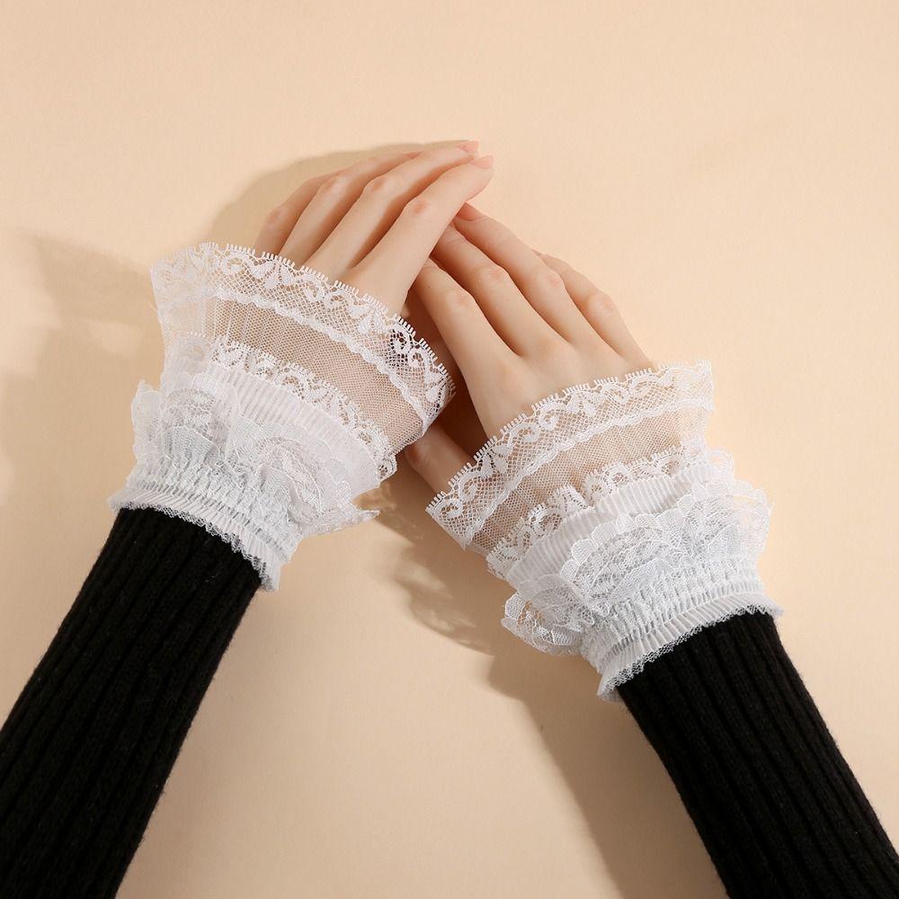Lace Ruffled Wrist Fake Cuff Costume Accessory Wrist Cuff Fashion Lace Cuff Stage Performance