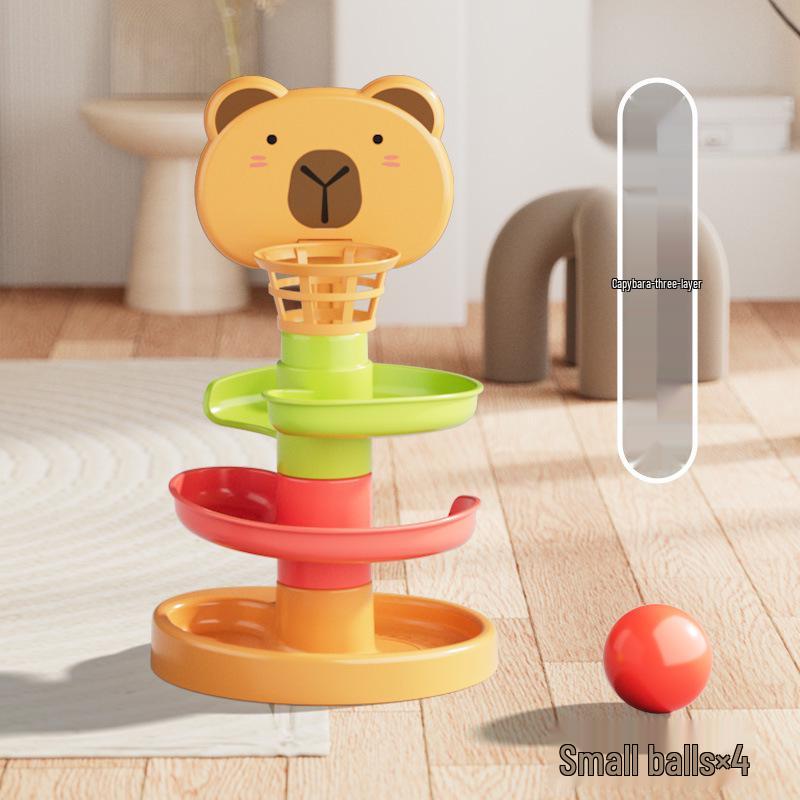Rainbow Spinning Tower Stacking Toy - Educational Flower Spinner for Babies 6+ Months