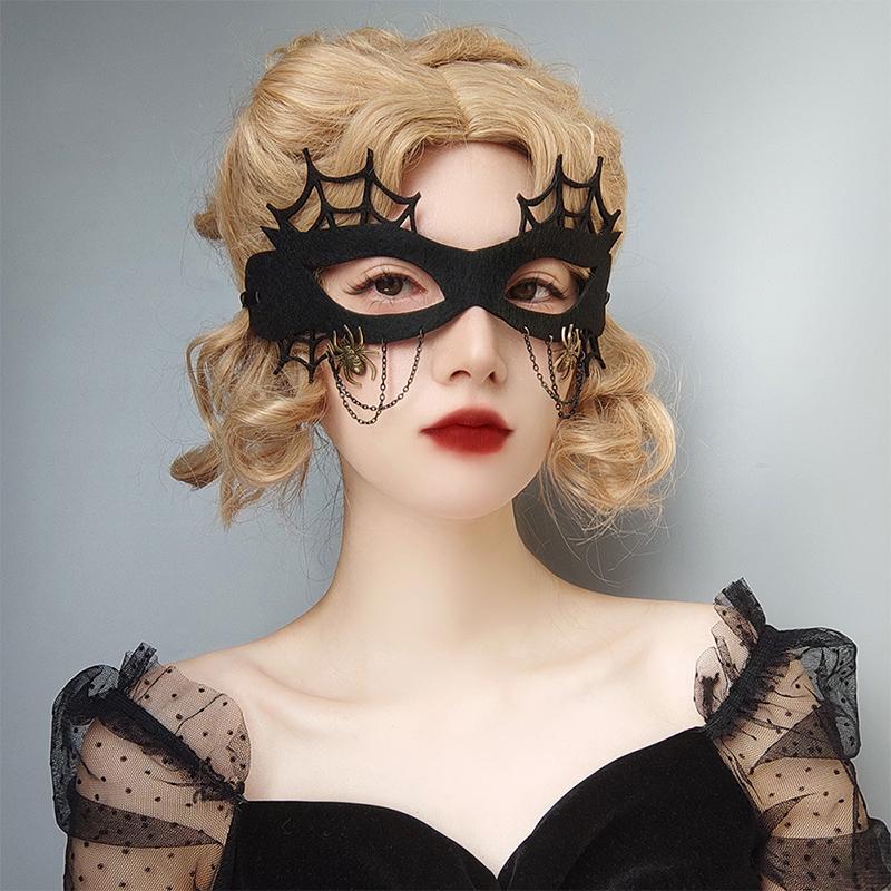 Halloween Spider Eye Masks Cosplay Felt Half Face Fancy Dress Ball Party Props Supplies