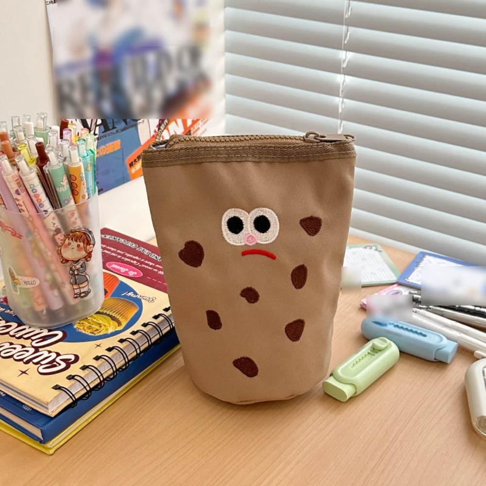 

Пенал великої місткості Сумка для канцтоварів «Печиво» Мила сумка для ручок Офіс кавовий