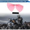 Motorcycle Helmet Accessories Decoration Large Bow for Motorcycle Bicycle Skiing Helmets Pink Mesh Sticker 1 Set
