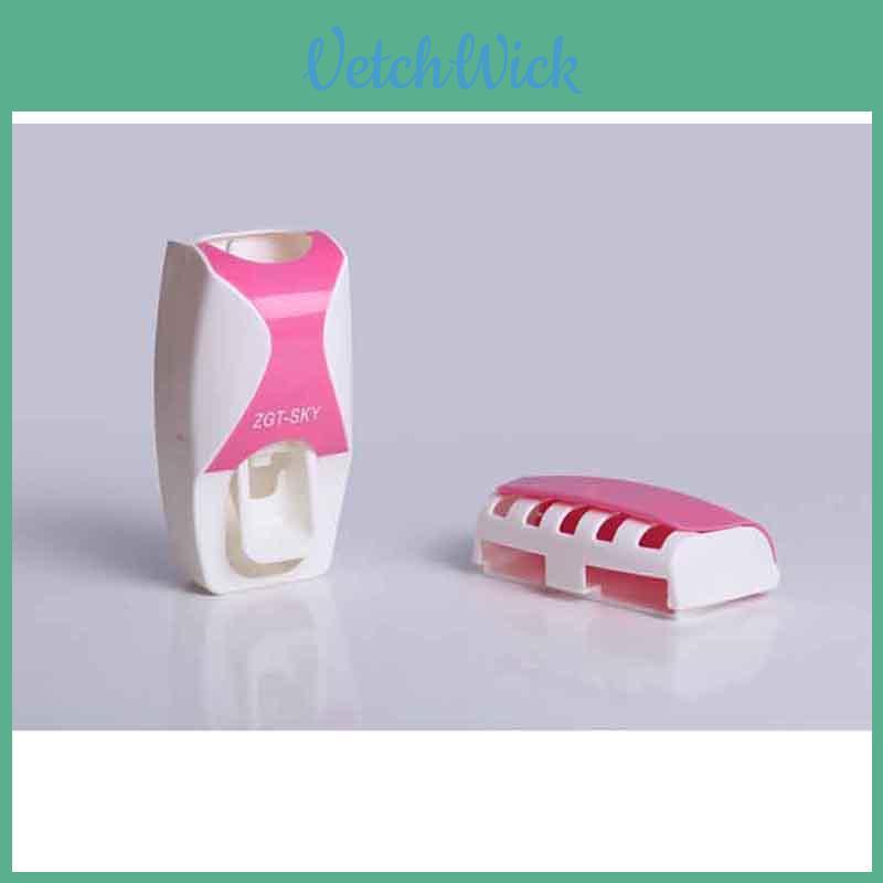 Automatic Lazy Toothpaste Dispenser And Toothbrush Holder Wall Mount Stand For Adults And Children