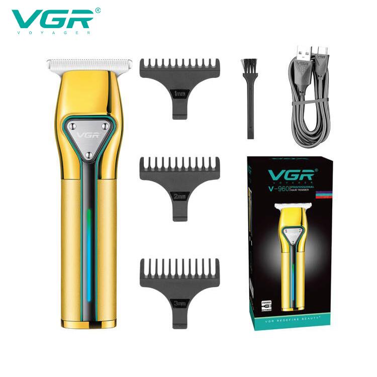 

VGR V-960 Metal Hair Clipper Sharp Blade Deep Cleaning Hair Trimmer USB Hairstylist Electric Clipper Portable Carved Hair Clippers Home Razor Shaver золотий