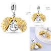 Copper Sunshine Golden Sunflowers Charms Beads Eternal Love Heart Dangle Fit Original Bangle Bracelets Diy Jewelry