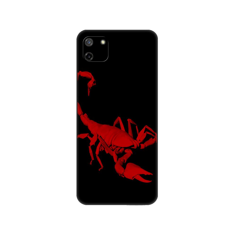 Czarne etui TPU dla OPPO Realme C11 Etui dla Realme C 11 RealmeC11 Tył RMX2185 Etui Pokrowiec Bumper Zwierzę Krab Skorpion
