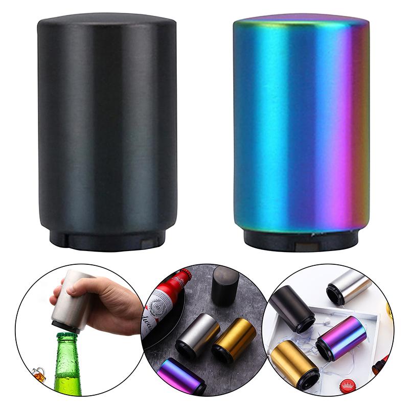 Magnetic Bottle Opener Beer Cap Shooter Automatic Stainless Steel Magnet Wine Press Open Bartender Tool for Kitchen Home Bar