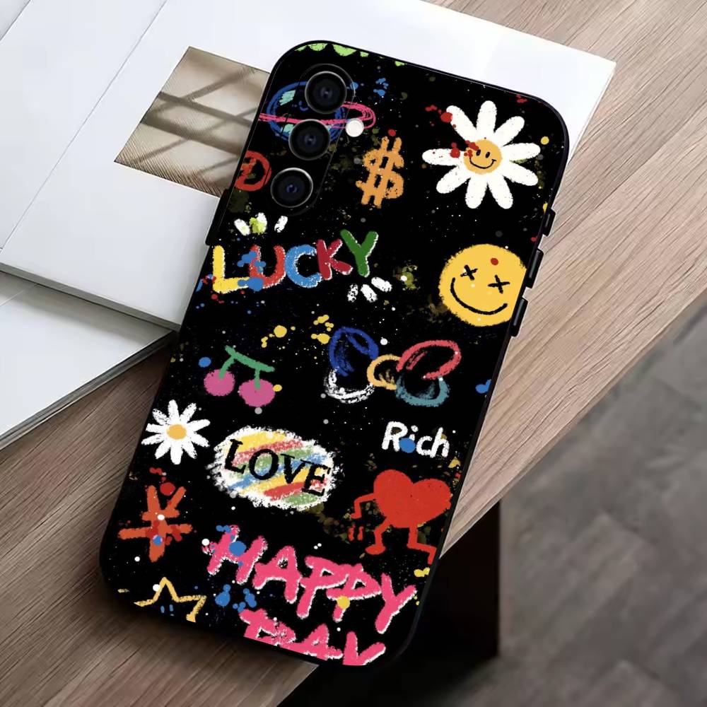 D-Graffiti Characters    Phone Case Black Silicone Soft For Samsung Galaxy A73,A72,A71,A70,A53,A52,A51