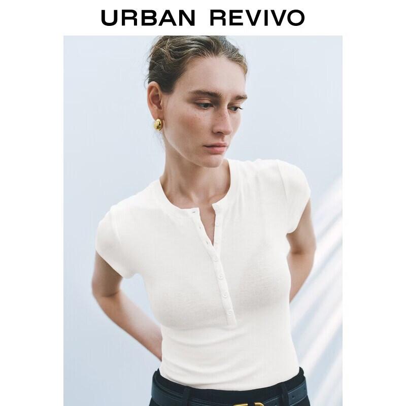 UR2026 Women's Summer Slim Fit Henley T-Shirt