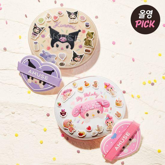 AMUSE Dew Jelly Master Cushion Limited Edition (+Kuromi Refill + Character Seal + Kuku Sticker)