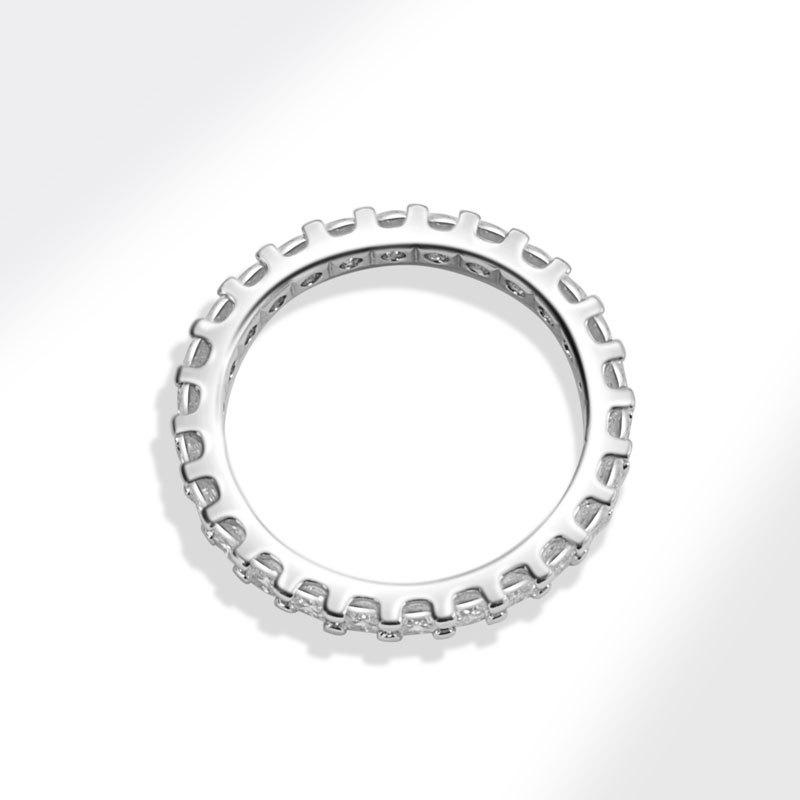 Baby s Breath Women s Real Diamond Band Ring Light Luxury Fashion Single Row Full Paved Diamond Finger Ring Jewelry