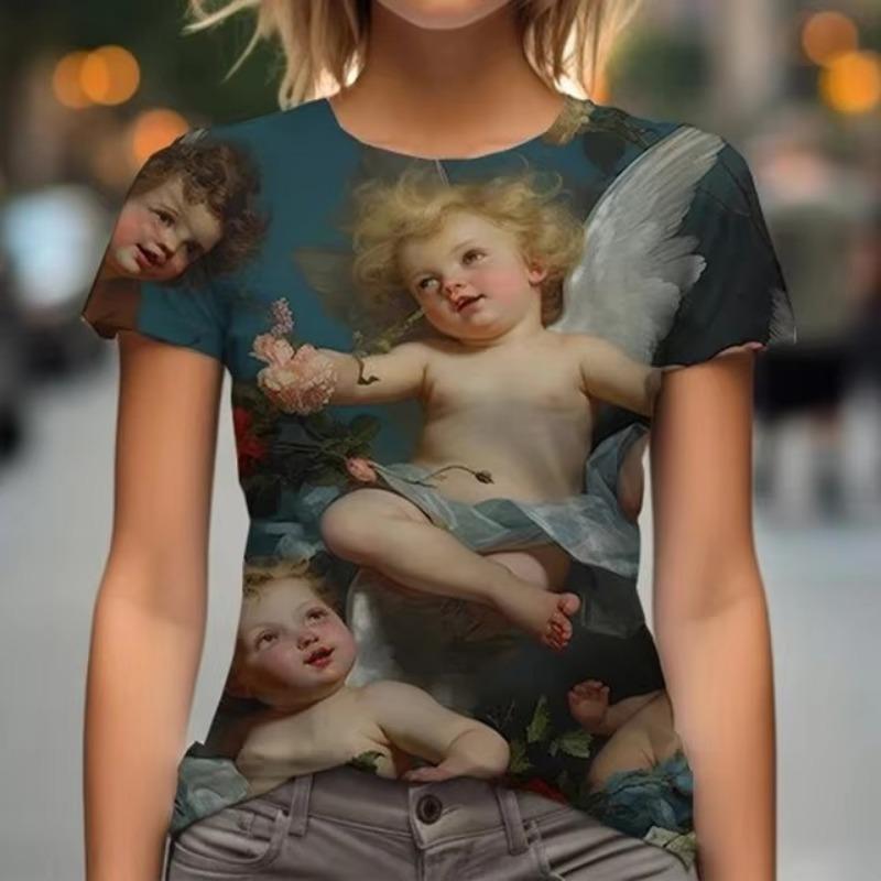 Футболки Summer Angel Baby с 3D-принтом для женщин — фото 11