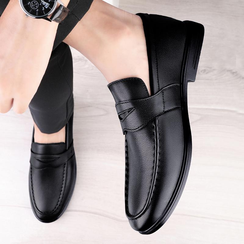 Spring Autumn Men Casual Loafers Soft Moccasins High Quality Genuine Leather Slip-on Men Shoes Black Driving Business Shoes