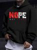 American/European Style Unisex Autumn/Winter Printed Hoodie Long-Sleeve Sweatshirt, "NOPE TODAY" Letter Print Hooded Sweatshirt, Simple and Trendy Tex