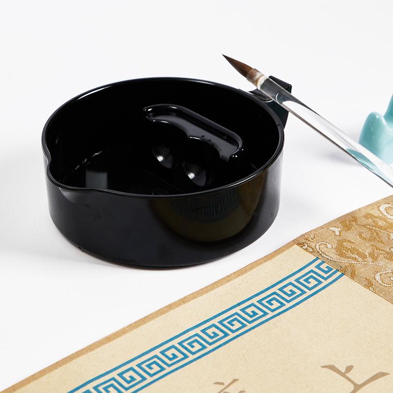 Portable Multi-functional Porcelain-Like Inkstone with Lid for Calligraphy Brushes