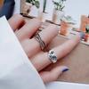 Retro Heart Shape Crying Face Ring For Men Women Silver Color Punk Gothic Open Ring Handmade Unisex Designer Jewelry Accessories