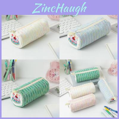 Cartoon Strawberry Cake Pen Case With Large Capacity For Girls Kids School Supplies Storage