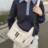 Men Solid Color Shoulder Bag Women Large Capacity Water-Repellent Commuter Crossbody Bag