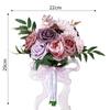 Two-Tone Forest Style Artificial Rose Bridal Bouquet