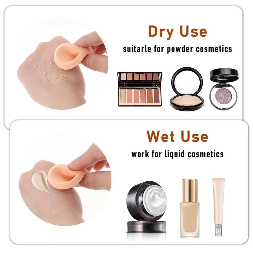 Jeffdad 12 Pcs Round Makeup Sponges, Facial Powder Puff Cosmetic Sponge Round Foam Pad Beauty Makeup Eye Foundation Powder Blender for All Skin Types