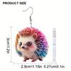 Cute Hedgehog Acrylic Earrings for Women Y2K Fashion Drop Earrings Animal Earrings Trendy Female Earrings Birthday and Holiday Earring Jewelry Gift