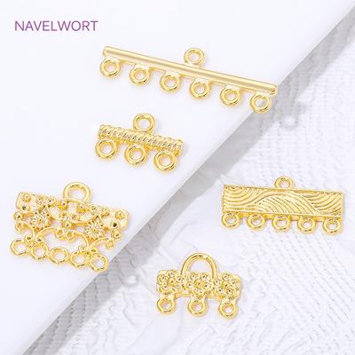18K Gold Plated Brass Multi Strand Connectors For Jewelry,Connectors For Bracelets Making Findings,DIY Jewelry Accessories