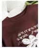 Rongtai Women's 2025 Autumn Retro Casual Printed Cotton Long Sleeve T-shirt