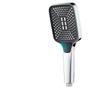 Square Turbocharged Shower Head Set with Hose, ABS Material - Bathroom Bathing Showerhead