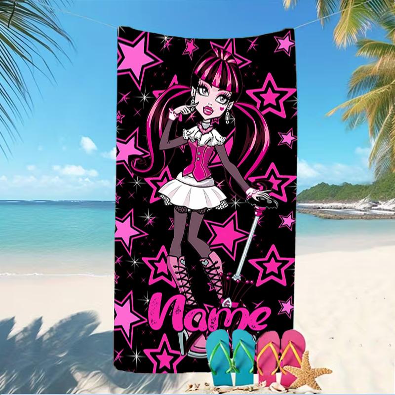 Customizable Personalized Beach Towels Monster High Themed designs.Suitable for the Beach, Yoga, Sports;ideal As Beach Accessories
