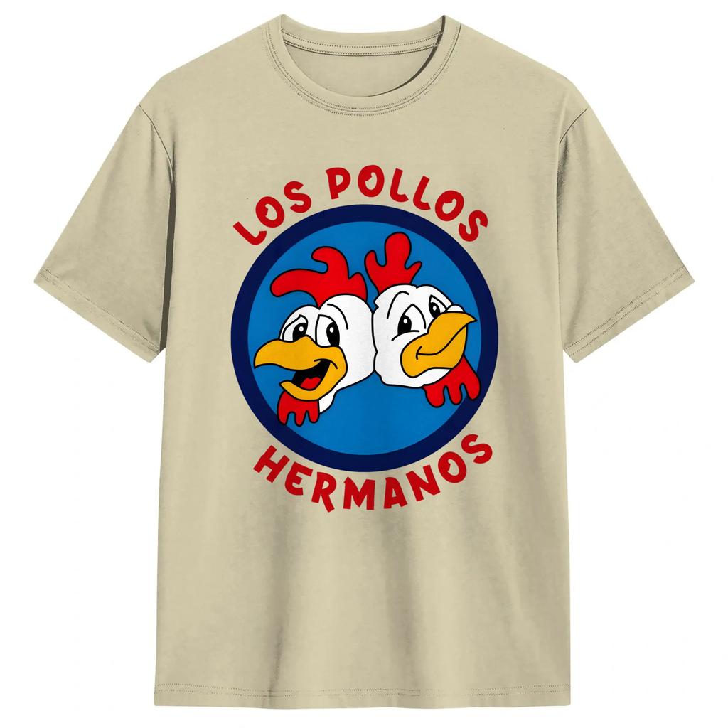Los Pollos HerUnisexos Cotton T Shirt For Couple Summer Y2K Basic TShirts Comfortable Harajuku Tee Shirt Oversized Casual Tops