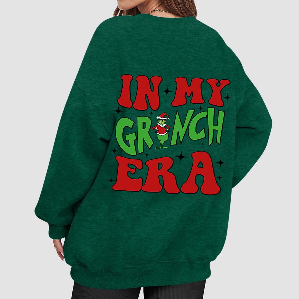 Women's Casual Fashion Long Sleeve Christmas Printed Round Neck Sweatshirt Top