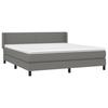 Vidaxl Letto Continentale Con Materasso, Tessuto Grigio Scuro 160X200 Cm