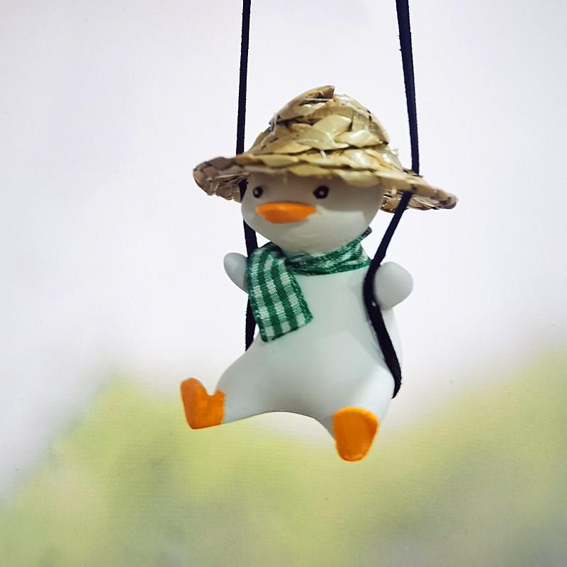Car Swing Duck Rearview Mirror Pendant - Cute Interior Decoration
