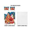 3pcs Santa Claus Reindeer Red Printed Coreless Bedding Set, Soft and Comfortable, Multi Size Dormitory Bedroom, Machine Washable