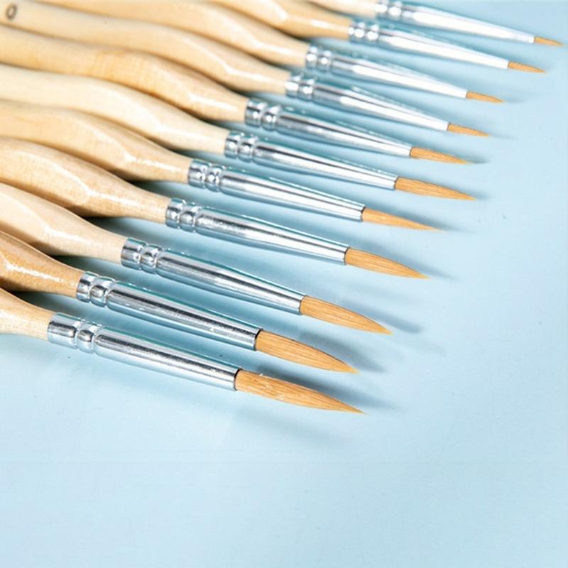 11Pcs Fine Detail Paint Brushes Miniature Brushes for Acrylic Watercolor Gouache Oil Face Painting Scale Model Figurines