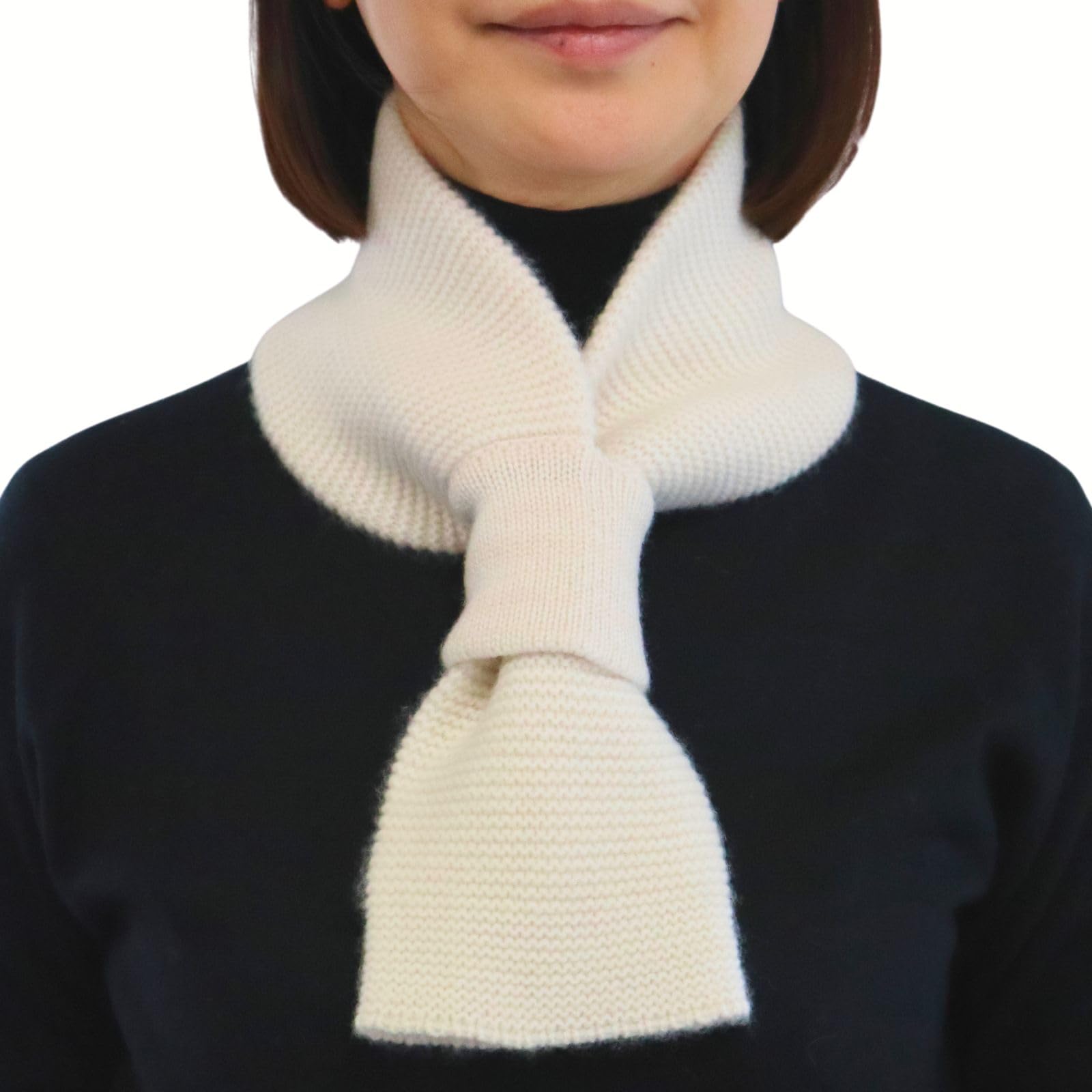 

Cashmere Mini Insert Air Fluffy I.P.P. 100% Scarf, Scarf, Knit, 3-Color Mix, Gift, I.P.P. (White) белый