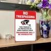 1pc 2D Flat Tin Sign No Trespassing Video Surveillance Retro Metal Plaque, 12x8 Inch Vintage Wall Decor for Home Living Room