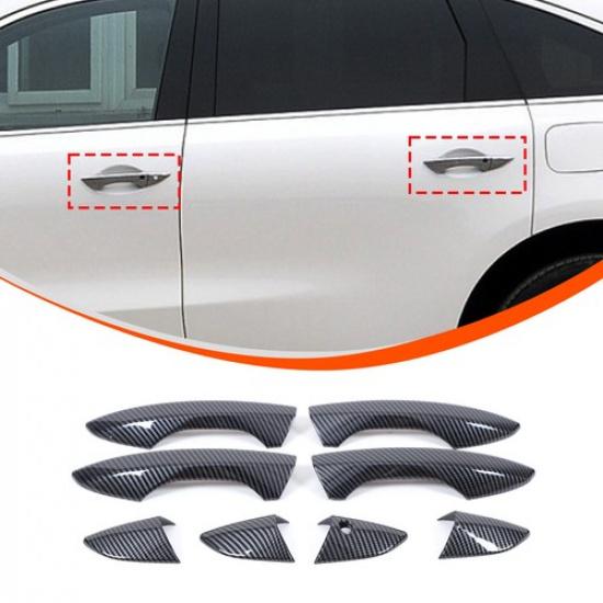 ABS Carbon Fiber Exterior Side Door Handle Cover Trim For Acura MDX -2024
