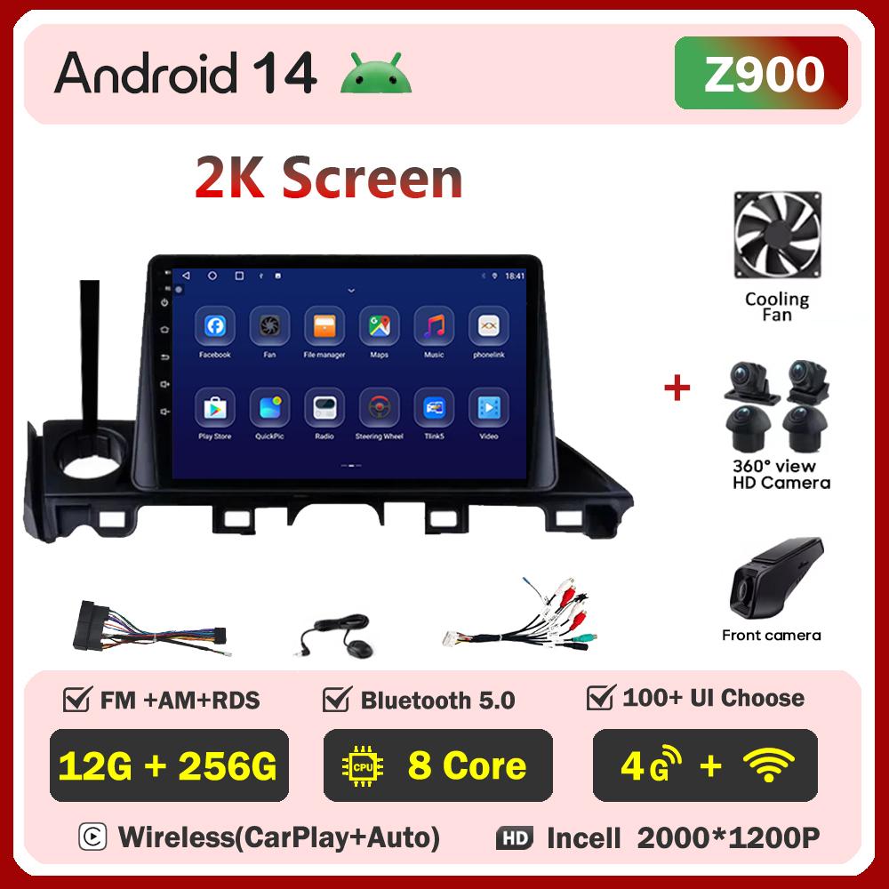 Car Video Player For Mazda CX5 Mazda 6 Atenza 3 2016-2018 Carplay Android 14 Auto Radio Intelligent System GPS Navigation  Wifi