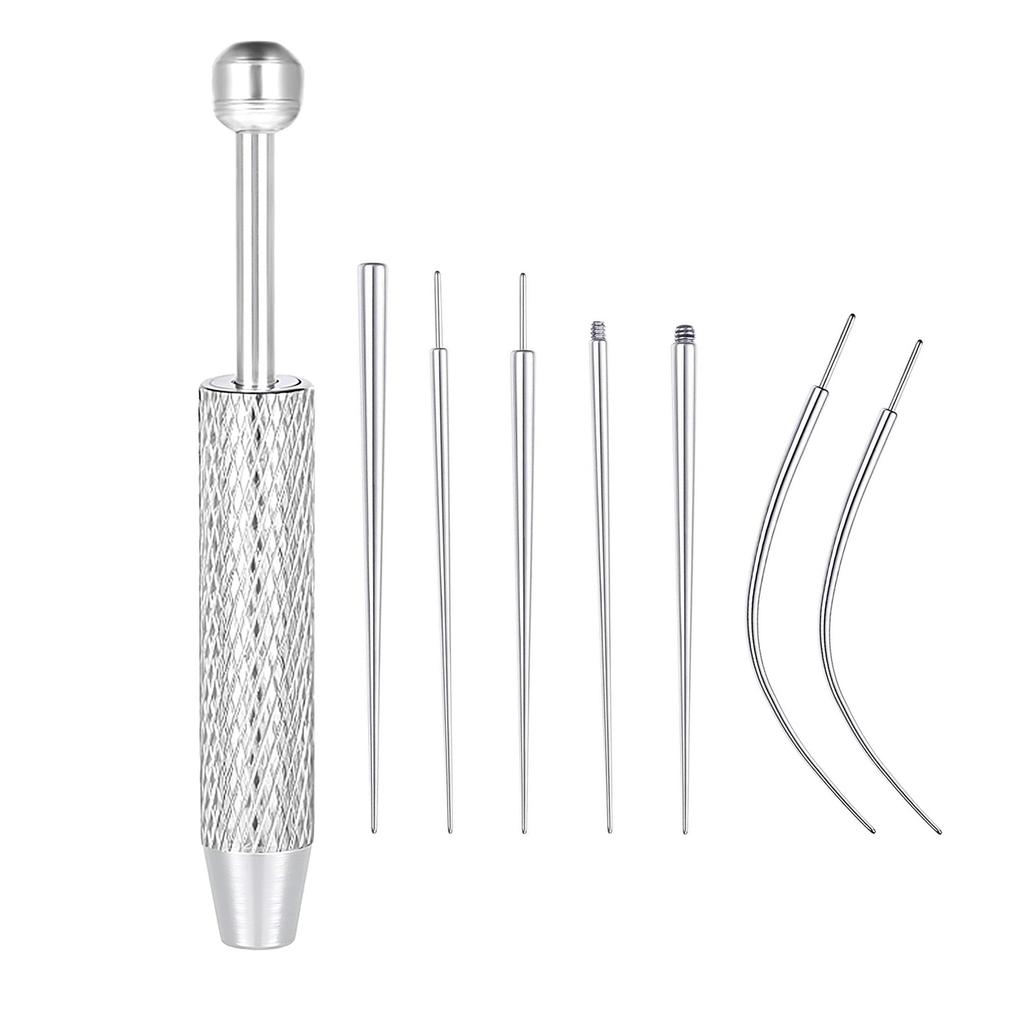 14/16/18G Titanový zakřivený zaváděcí kolík s kuželovým hrotem Nástroj Vnitřní závit Piercingový set Pro Tragus Helix Rty Nos Piercing Šperky