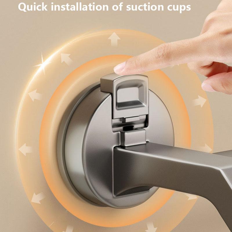 Bathroom Accessories Space Aluminum Suction Towel Rack Wall-mounted Perforation-free Storage Rack Double Pole