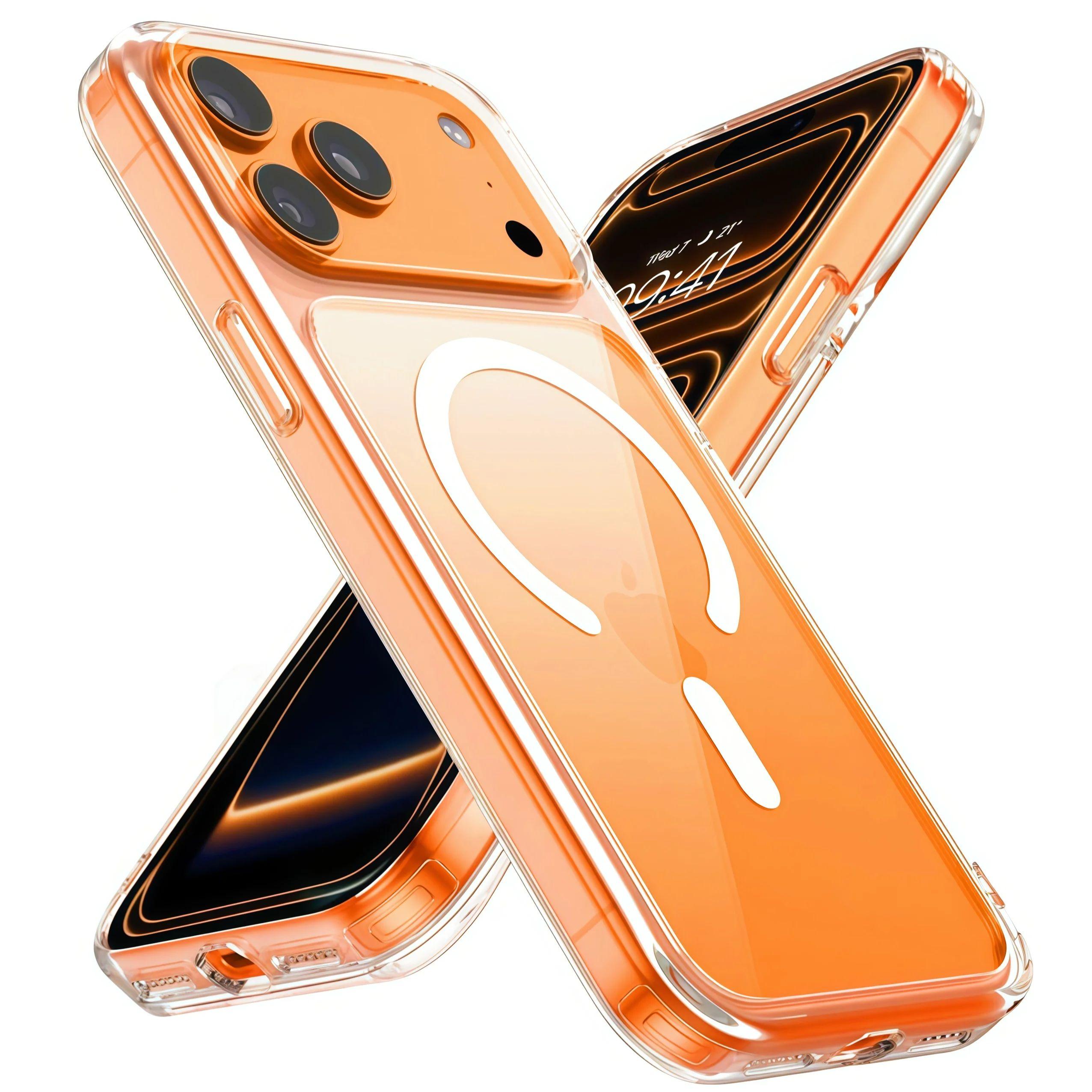 

For Magesafe Magnetic Transparent Wireless Charger Case For iPhone 17 16 14 15 12 13 Pro Max 11 Funda Shockproof Acrylic Cover iPhone 11 Pro