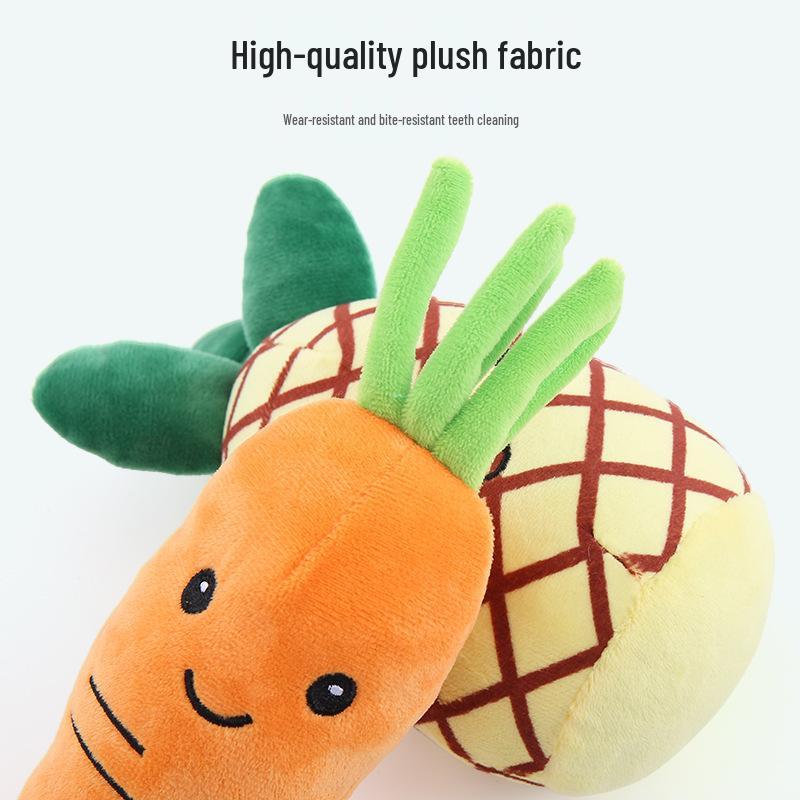 Plüsch-Quietschspielzeug für Haustiere in Gemüse- und Obstform für Hunde
